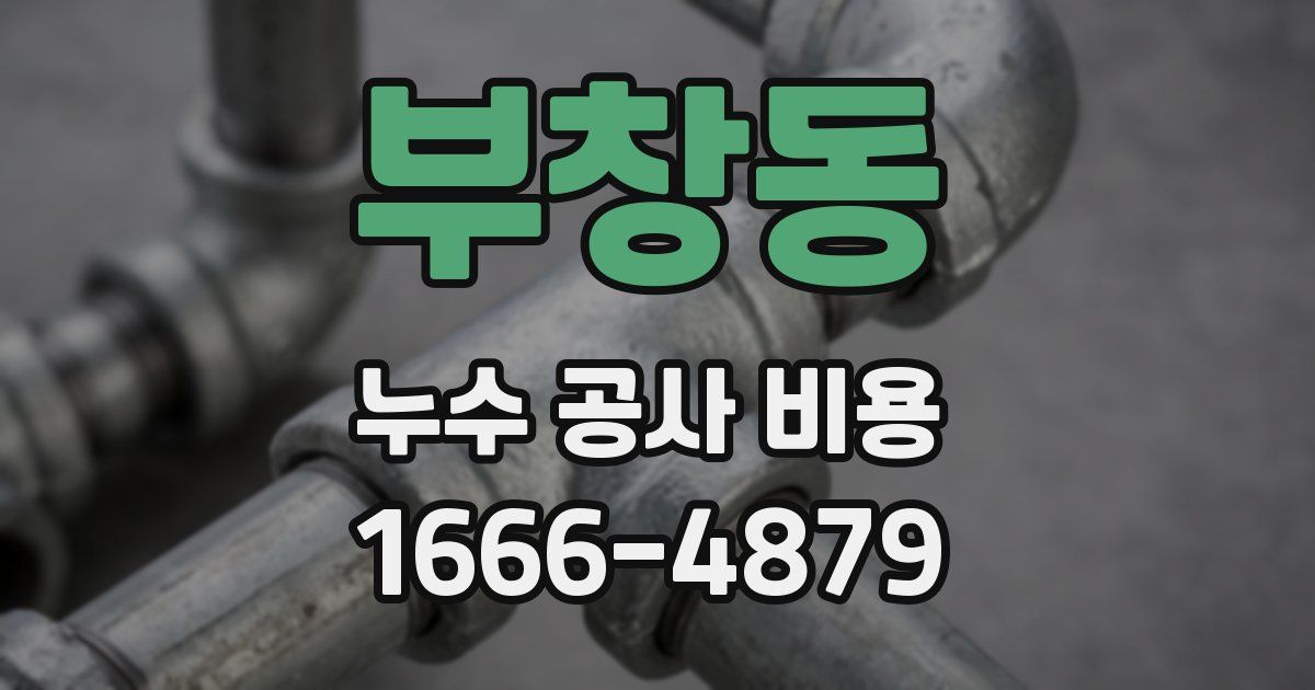부창동 누수 공사 비용