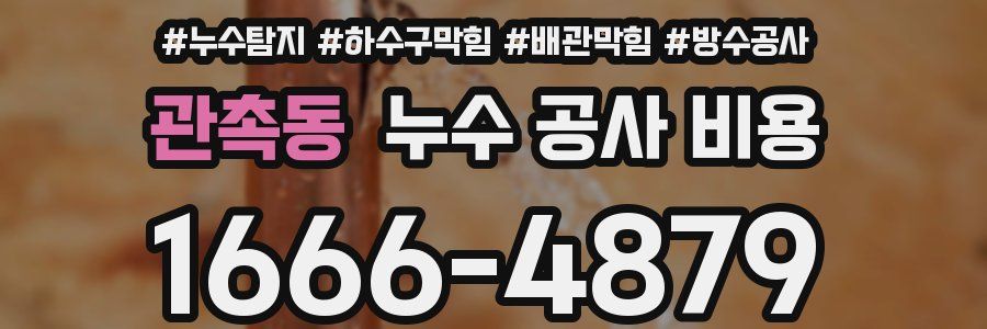 관촉동 누수 공사 비용