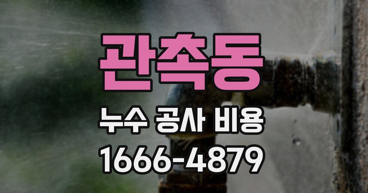 관촉동 누수 공사 비용
