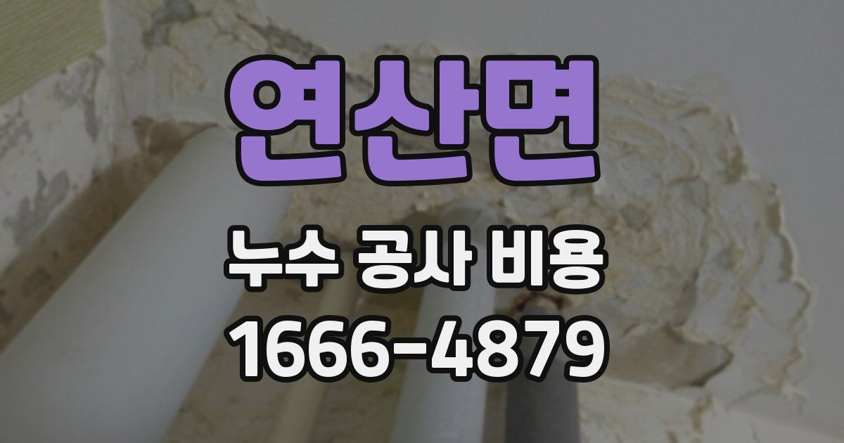 연산면 누수 공사 비용