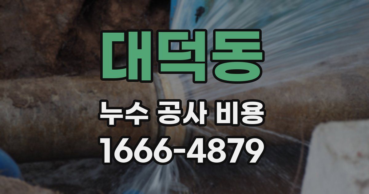 대덕동 누수 공사 비용