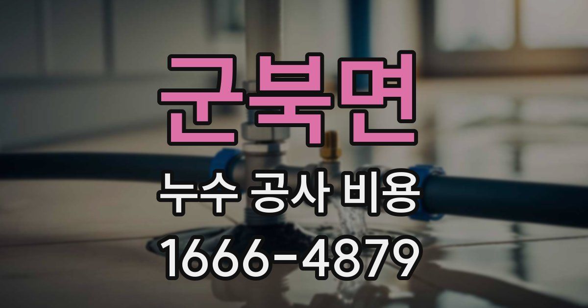 군북면 누수 공사 비용