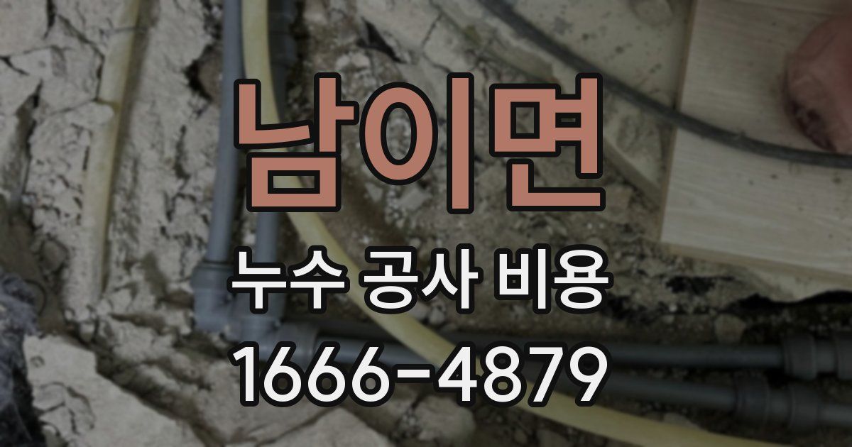 남이면 누수 공사 비용