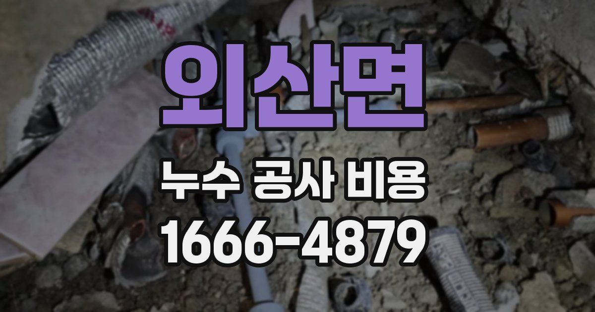 외산면 누수 공사 비용