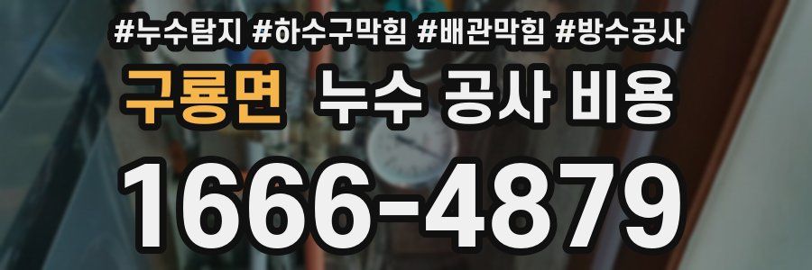 구룡면 누수 공사 비용