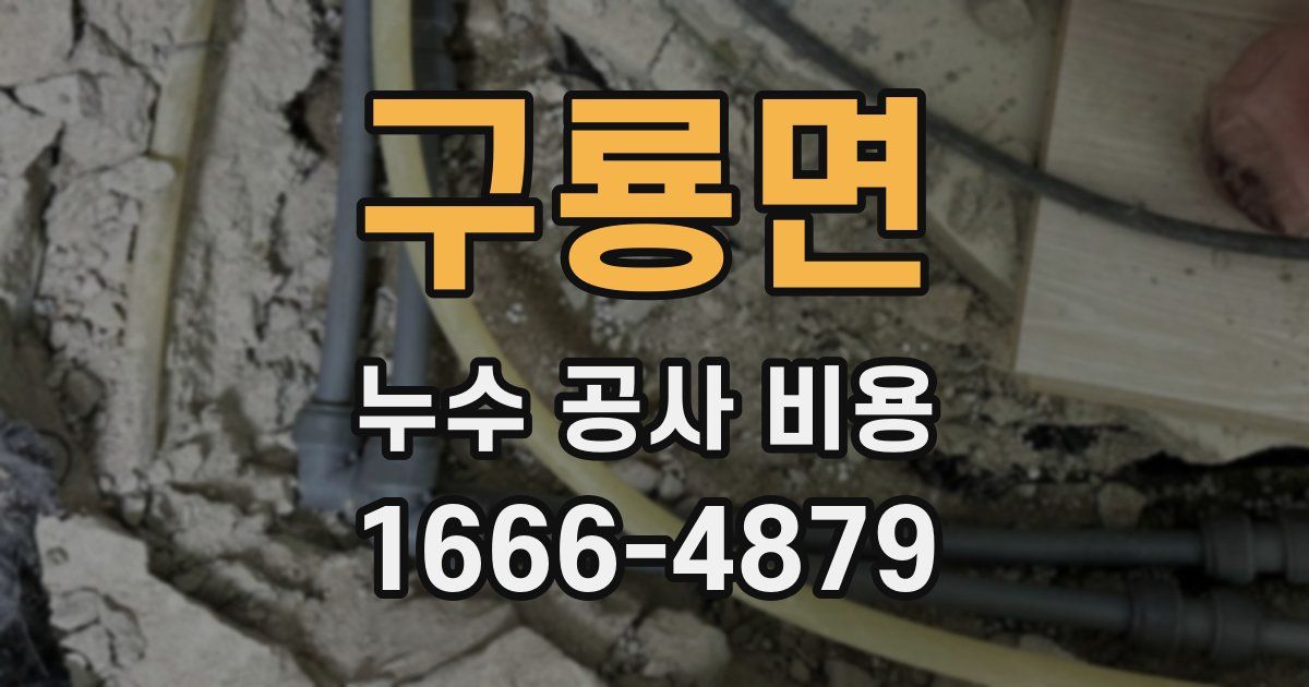 구룡면 누수 공사 비용