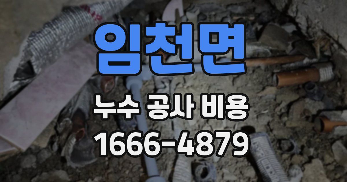 임천면 누수 공사 비용