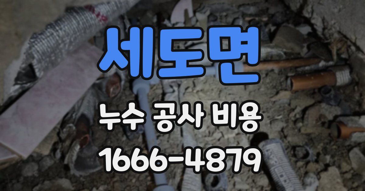 세도면 누수 공사 비용