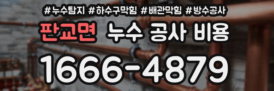 판교면 누수 공사 비용