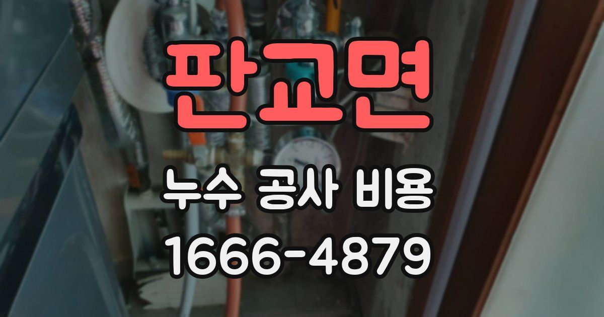 판교면 누수 공사 비용