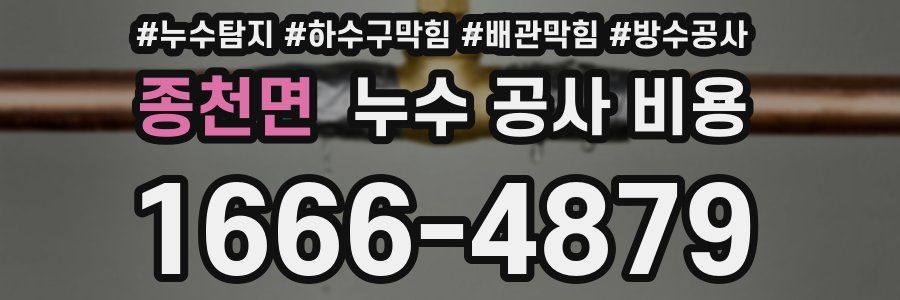 종천면 누수 공사 비용