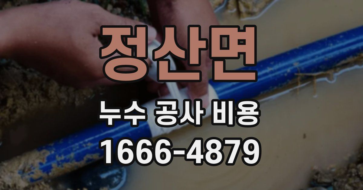 정산면 누수 공사 비용