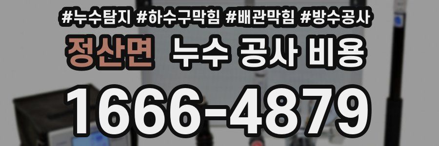 정산면 누수 공사 비용