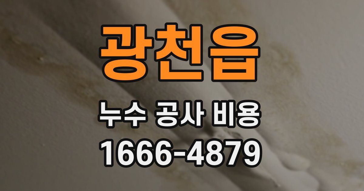 광천읍 누수 공사 비용