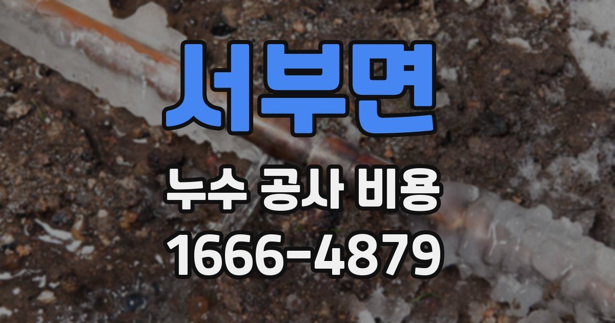 서부면 누수 공사 비용