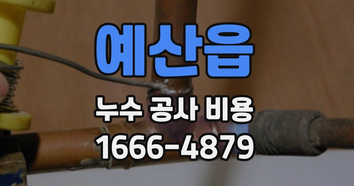예산읍 누수 공사 비용