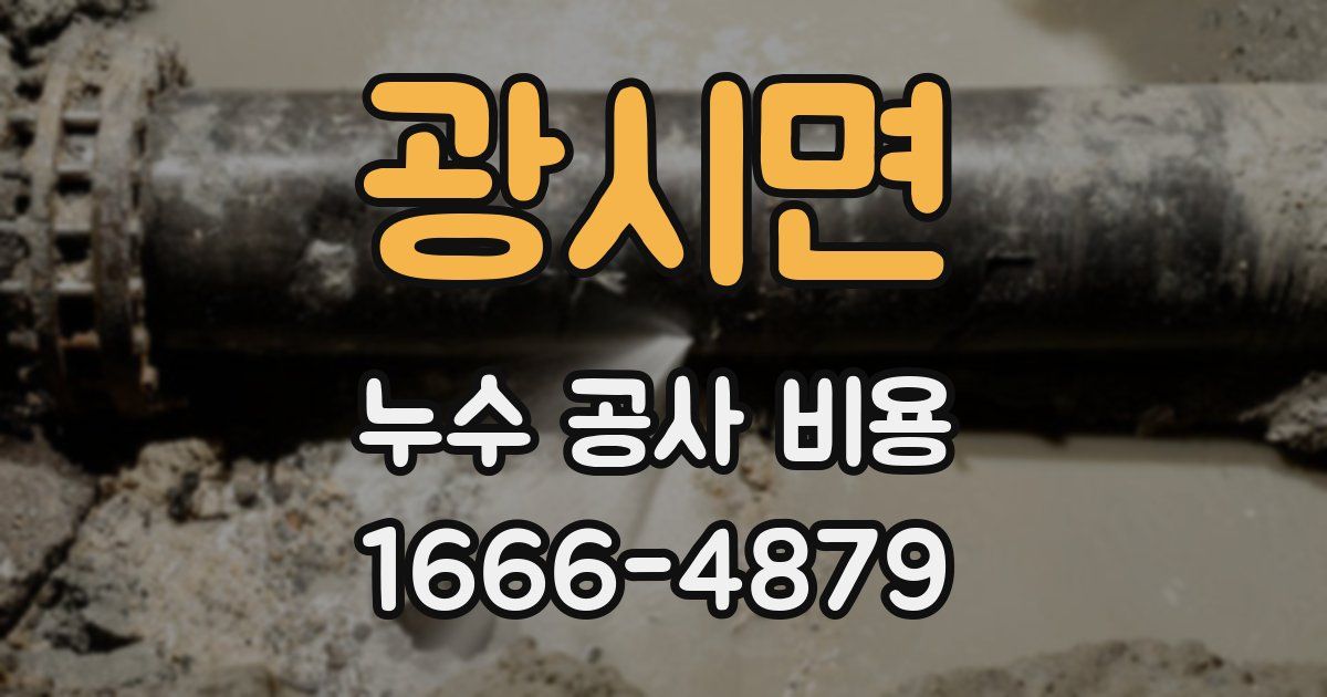 광시면 누수 공사 비용