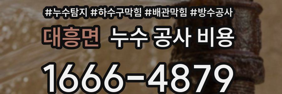 대흥면 누수 공사 비용
