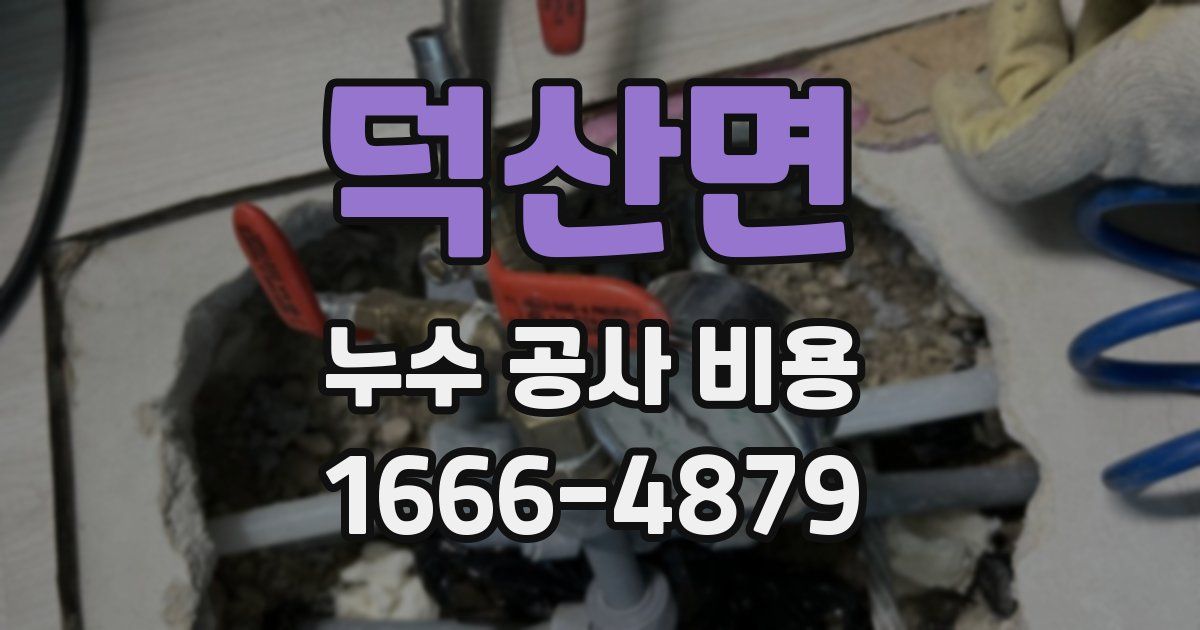 덕산면 누수 공사 비용