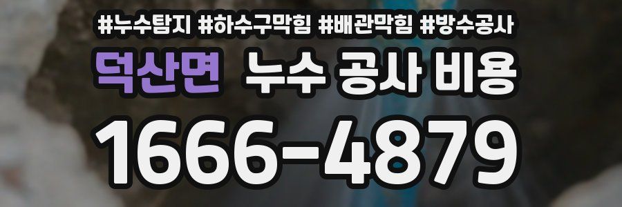 덕산면 누수 공사 비용