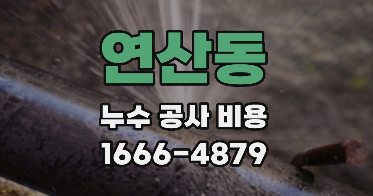 연산동 누수 공사 비용