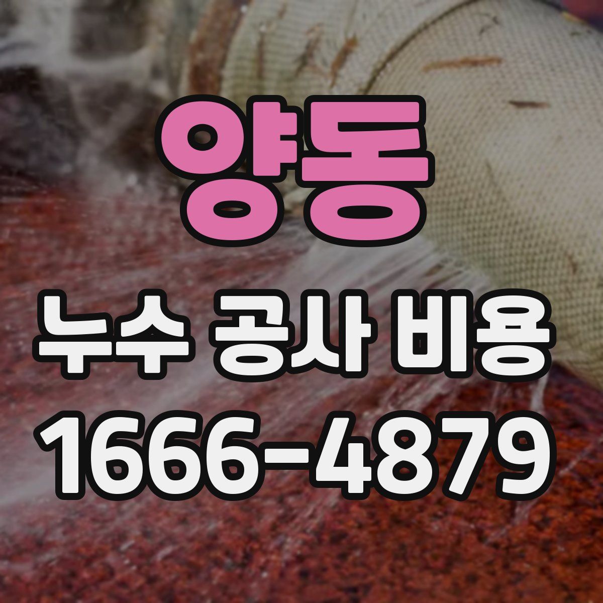 양동 누수 공사 비용