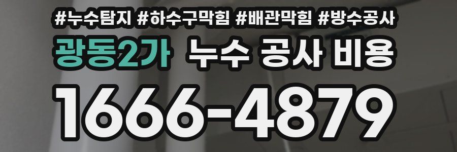 광동2가 누수 공사 비용