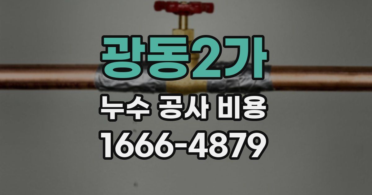 광동2가 누수 공사 비용