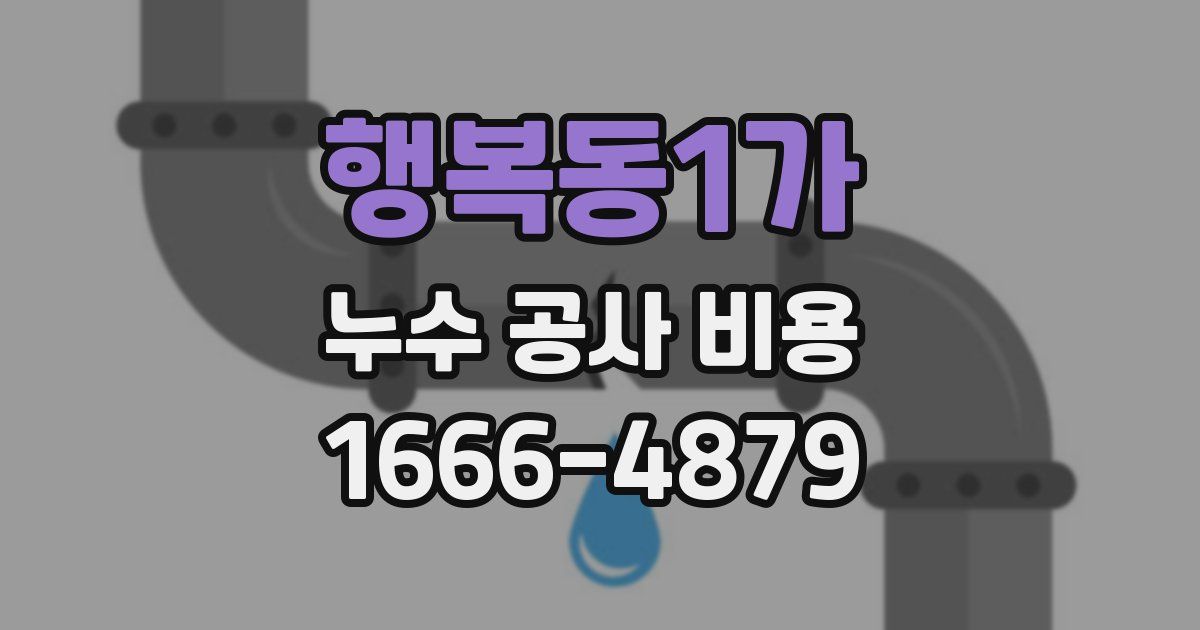 행복동1가 누수 공사 비용