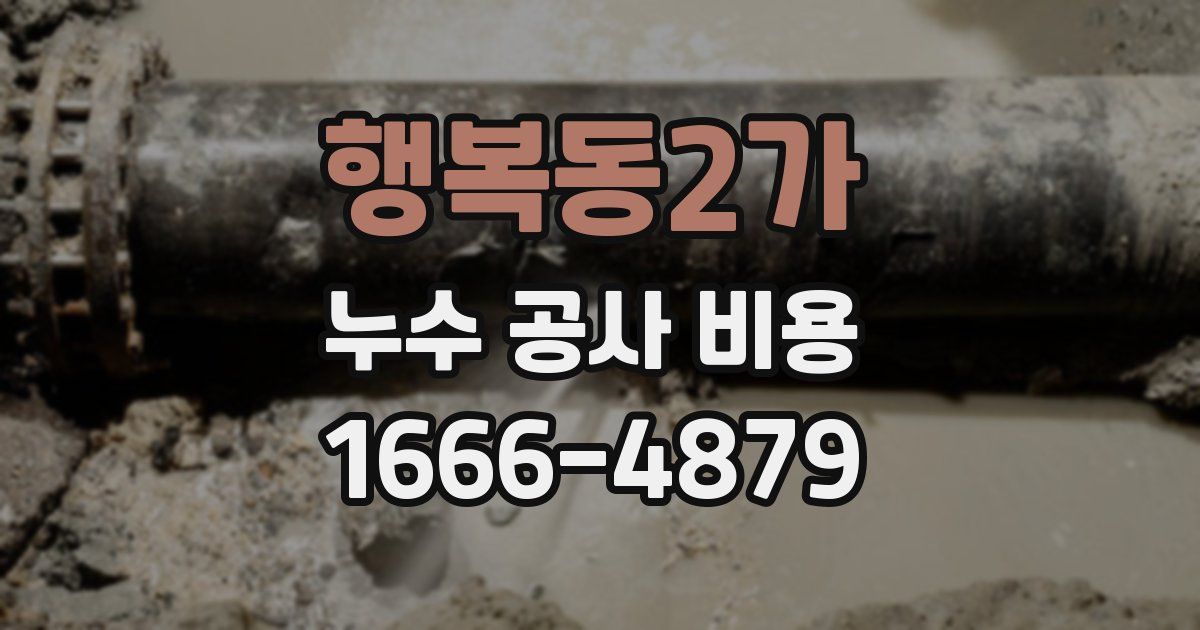 행복동2가 누수 공사 비용