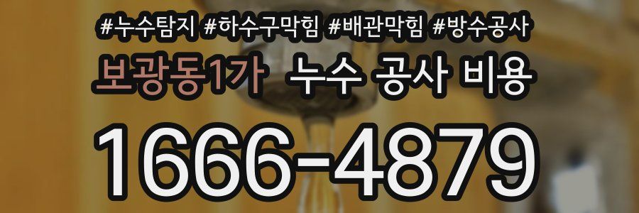 보광동1가 누수 공사 비용