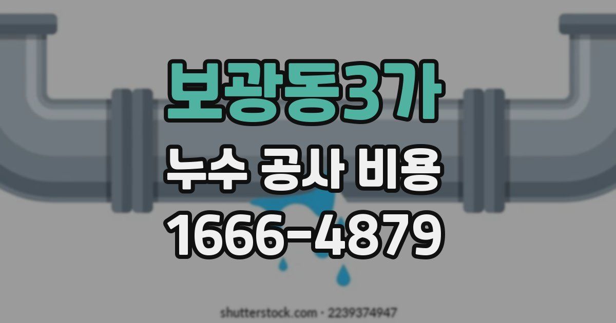 보광동3가 누수 공사 비용