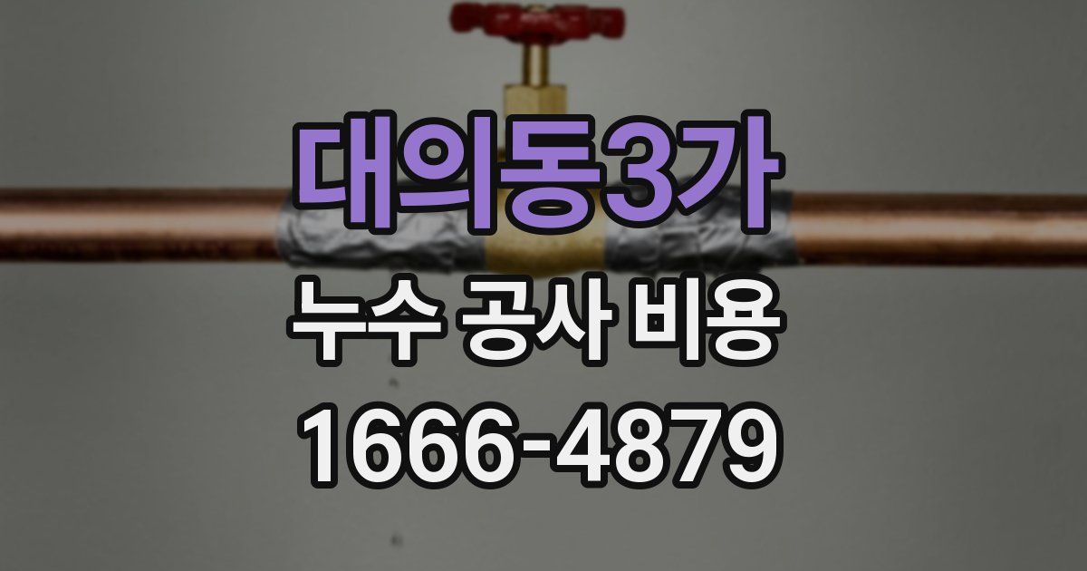 대의동3가 누수 공사 비용