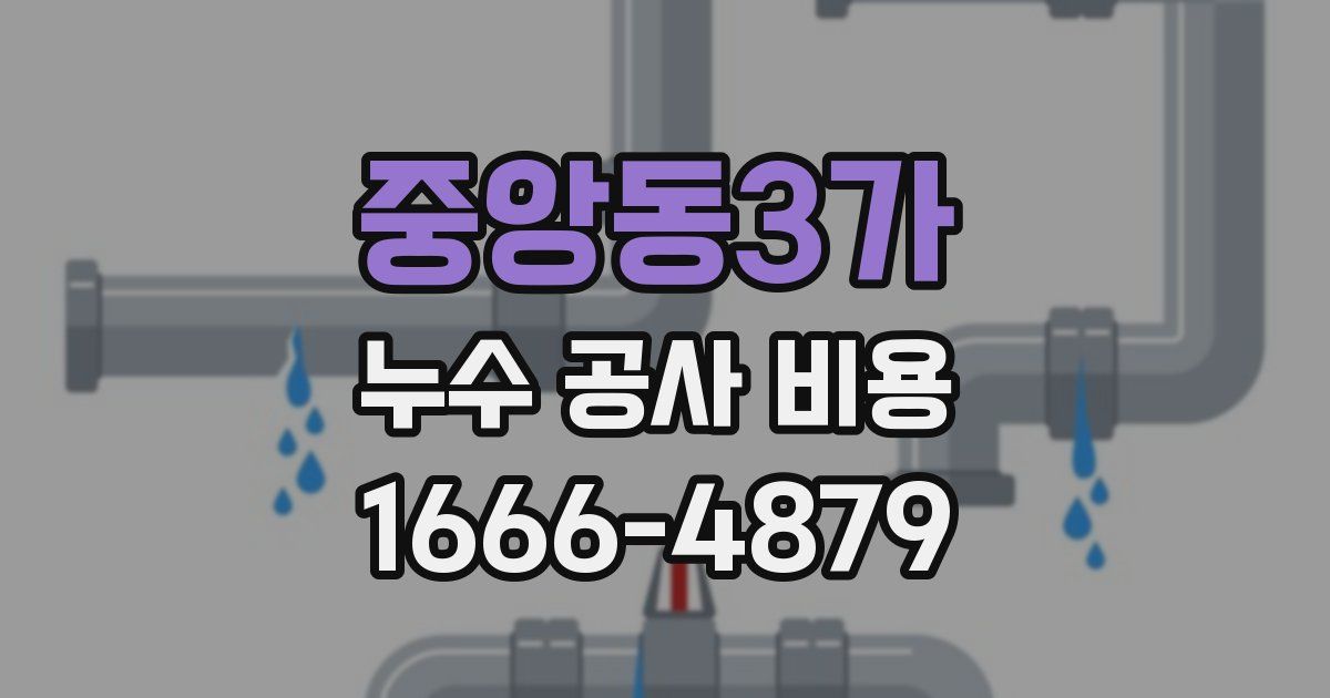 중앙동3가 누수 공사 비용