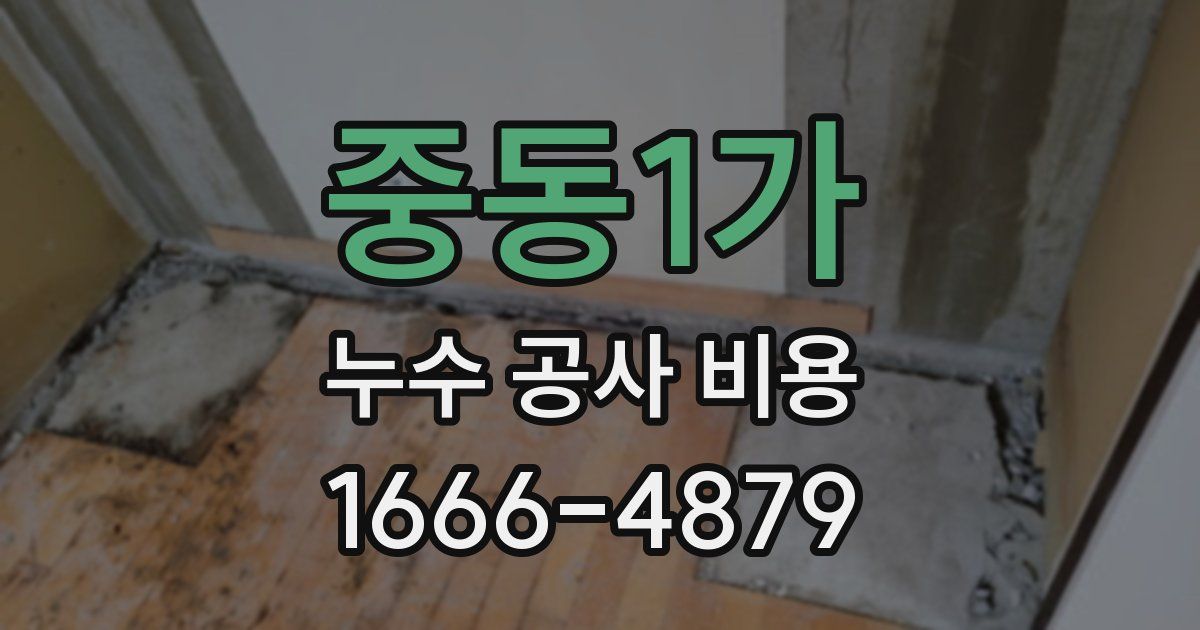 중동1가 누수 공사 비용