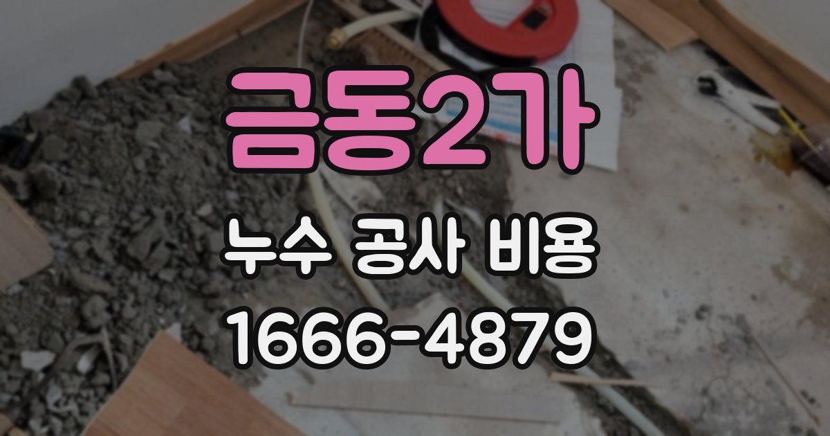 금동2가 누수 공사 비용