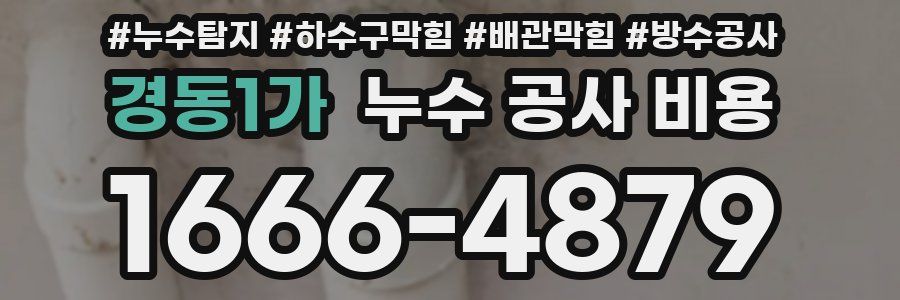 경동1가 누수 공사 비용