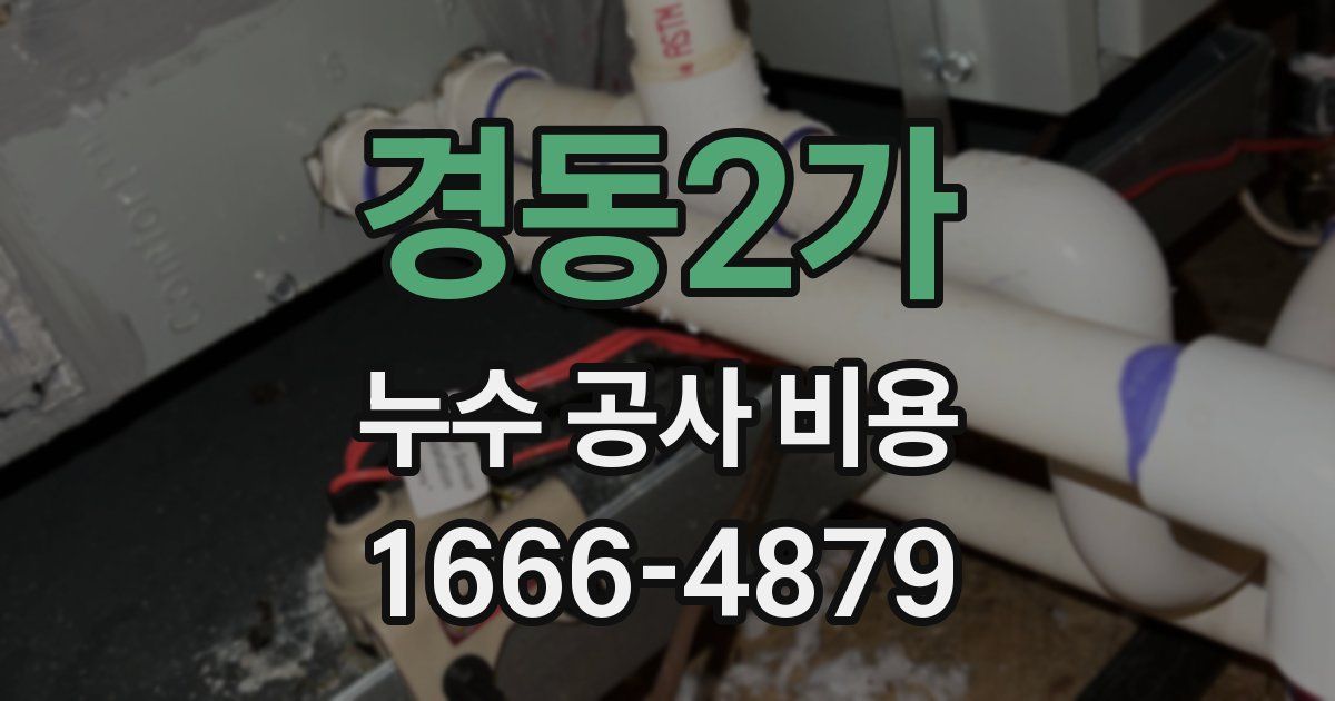 경동2가 누수 공사 비용