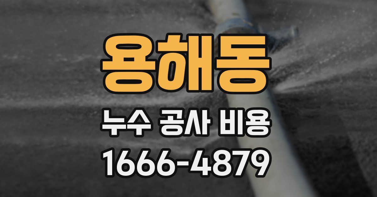 용해동 누수 공사 비용
