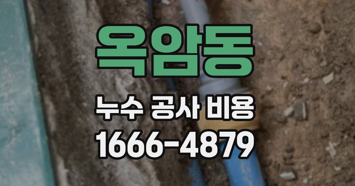 옥암동 누수 공사 비용