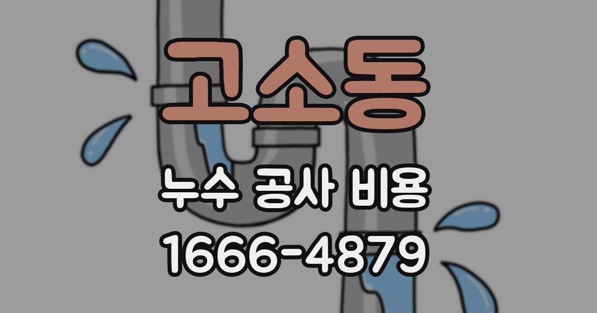 고소동 누수 공사 비용