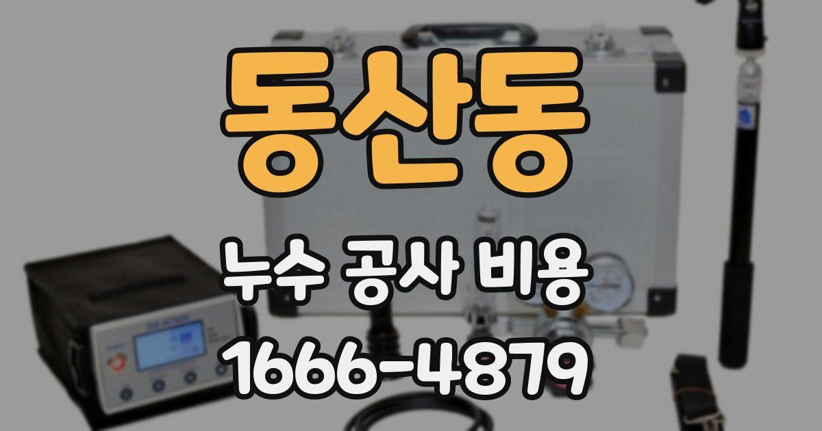동산동 누수 공사 비용