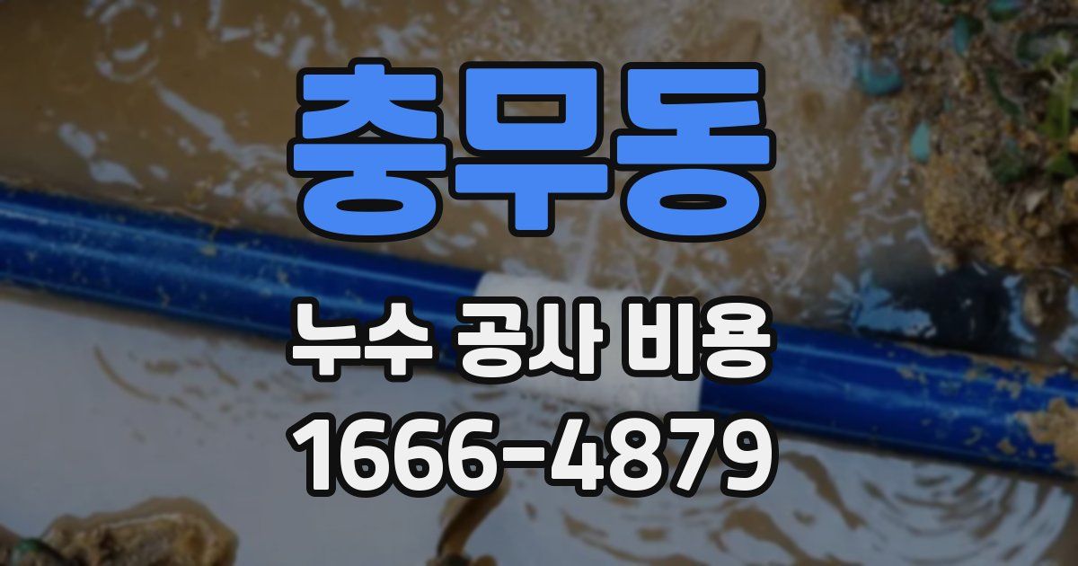 충무동 누수 공사 비용