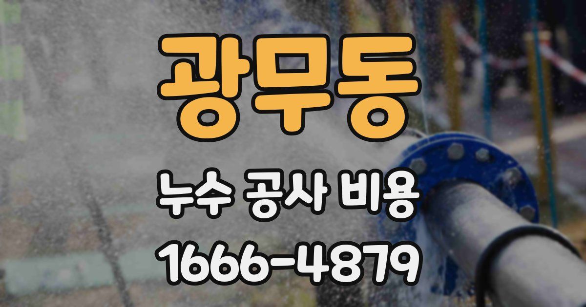 광무동 누수 공사 비용