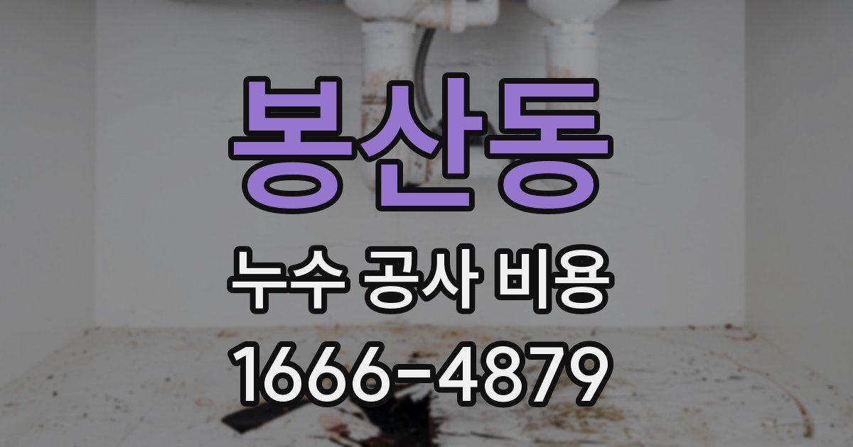 봉산동 누수 공사 비용