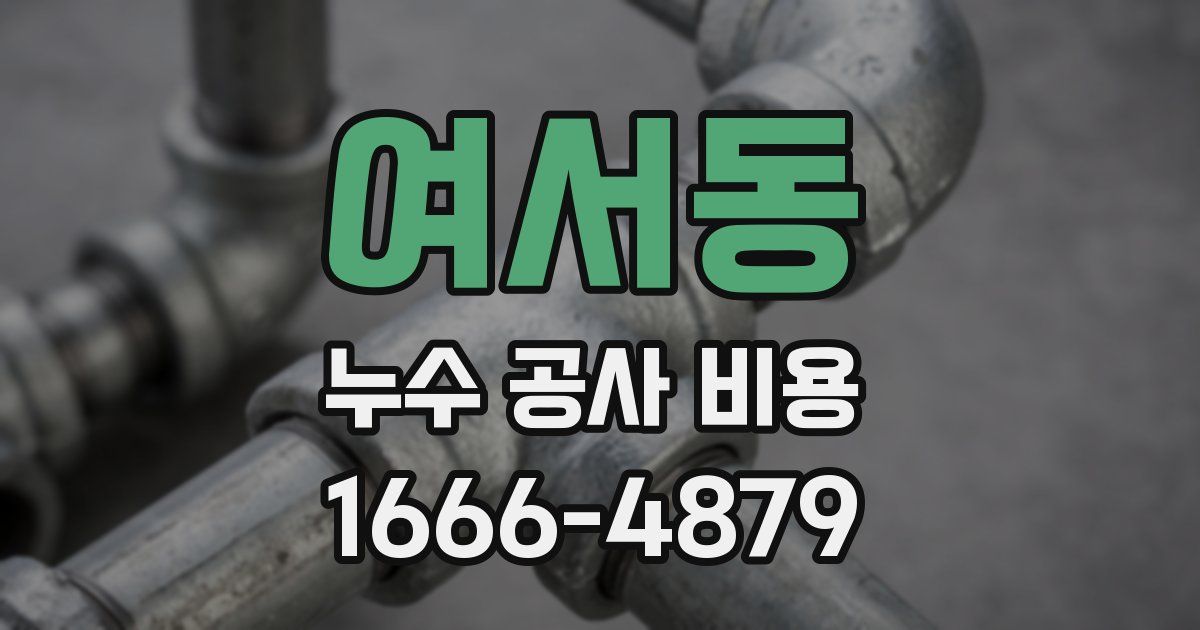 여서동 누수 공사 비용