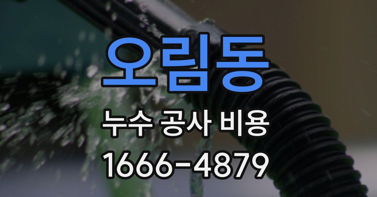 오림동 누수 공사 비용
