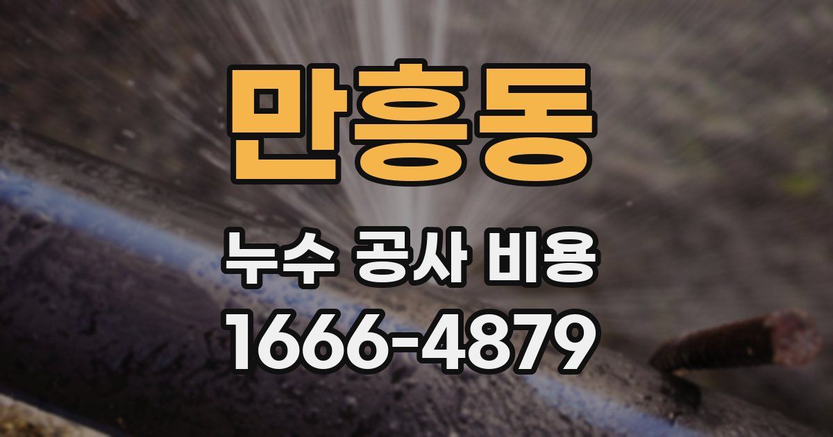 만흥동 누수 공사 비용