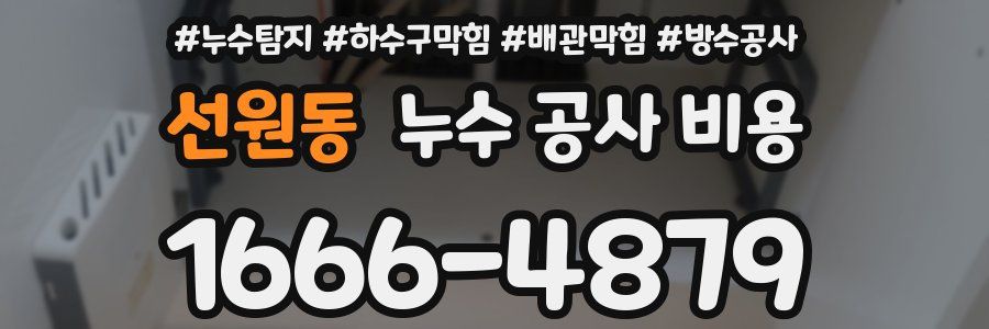 선원동 누수 공사 비용