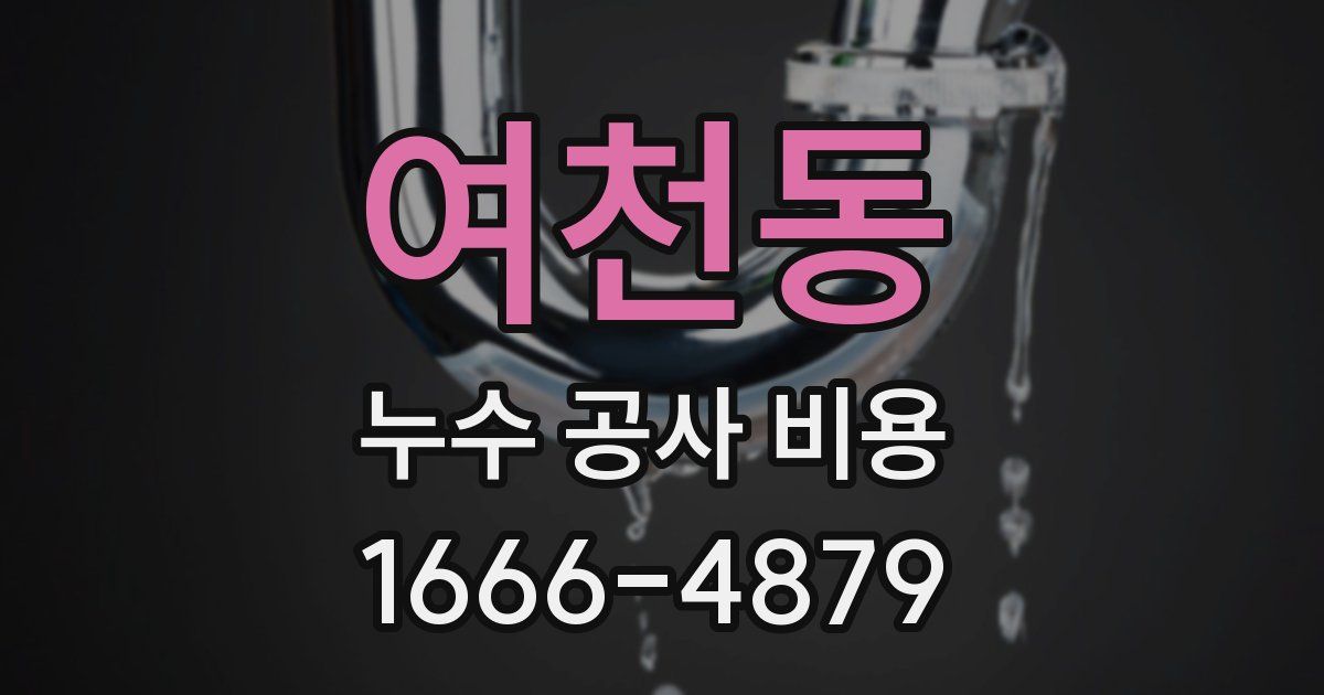 여천동 누수 공사 비용